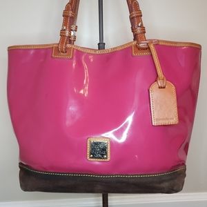 Dooney and Bourke Patent and Suede Tote